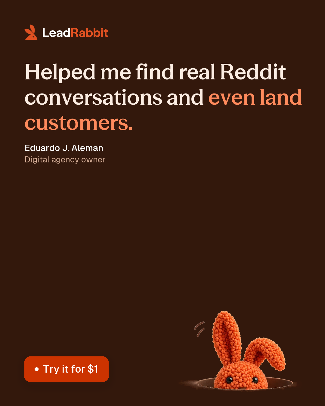 Quote ad example with a customer testimonial